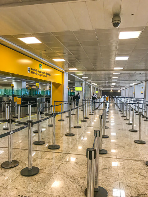 The Guarulhos airport in São Paulo was completely deserted