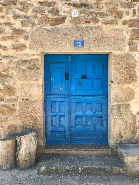 A blue door in Monasterio de la Sierra