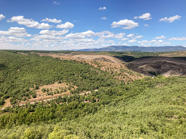 The view of Sierra de la Demanda from the Castrovido castle