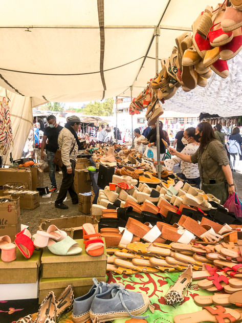 I bought two pairs of shoes at this stand in the flea market