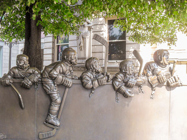Statue outside the Hockey Hall of Fame