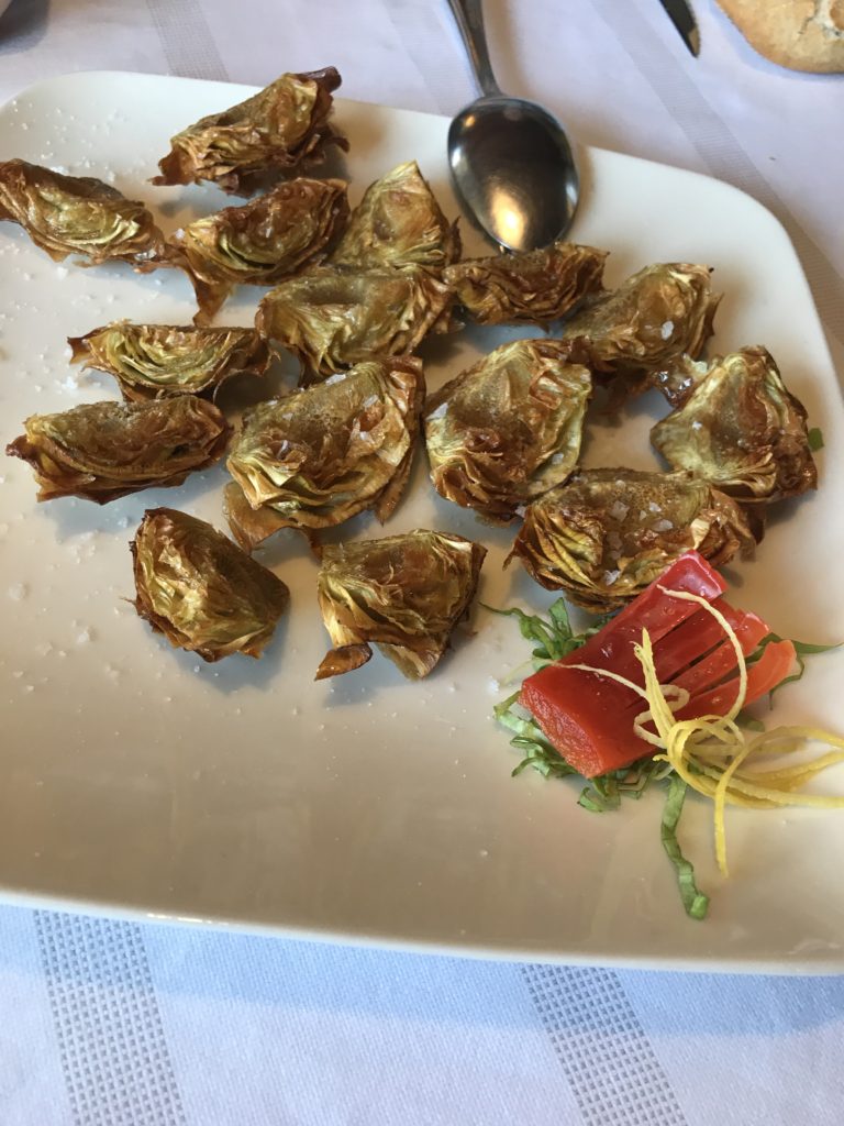 Fried artichokes at Trinkete Borda