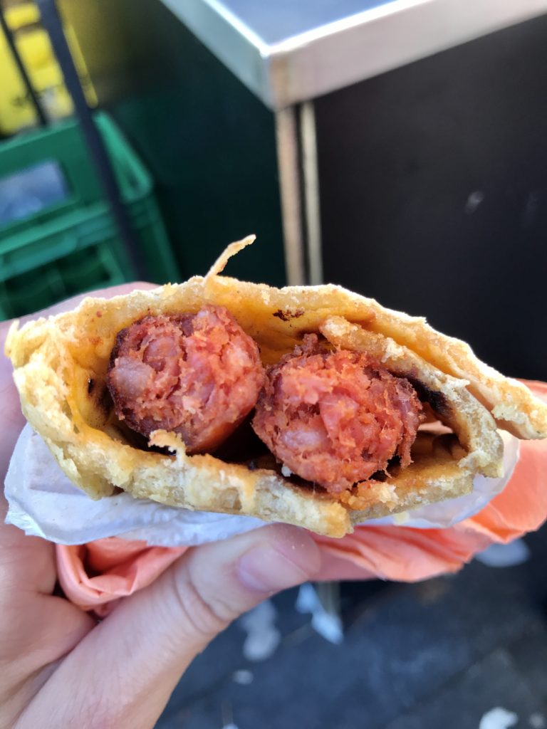 A yummy talo filled with txistorra
