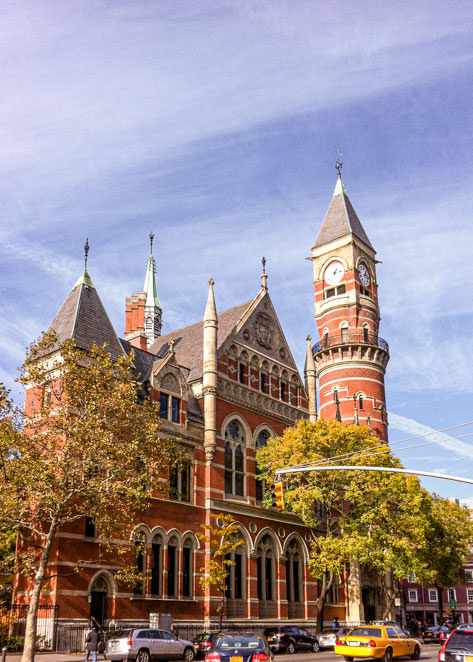 The Jefferson Market Library is one of the landmarks in the Greenwich Village of New York