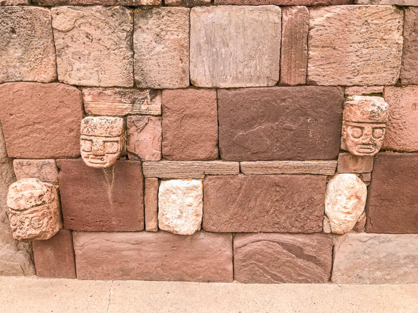 These carved heads on the walls of the semi-subterranean temple in Tiwanaku were one of my favorites