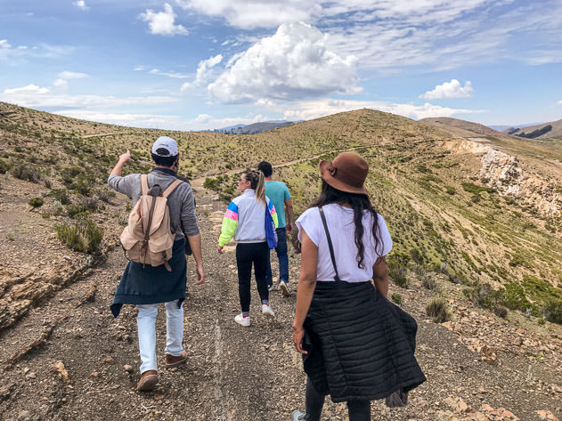 Hiking from Challapampa to Yumani with our friends