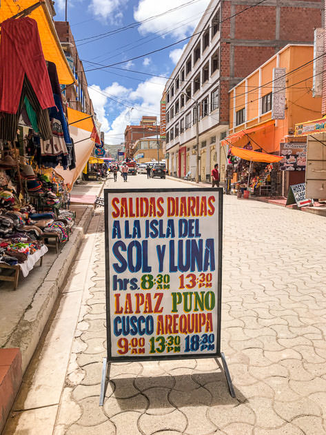 There are plenty of shops in Copacabana where you can shop around for boats to Isla del Sol