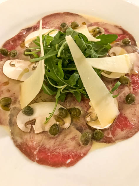 We had this carpaccio at La Terraza restaurant