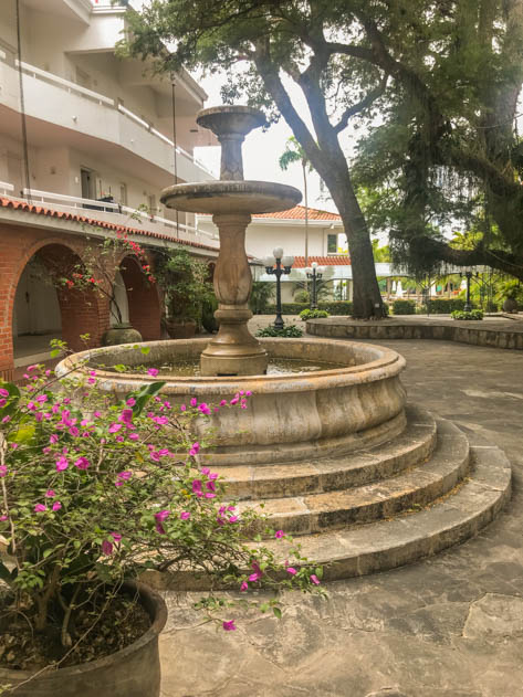A fountain in the patio