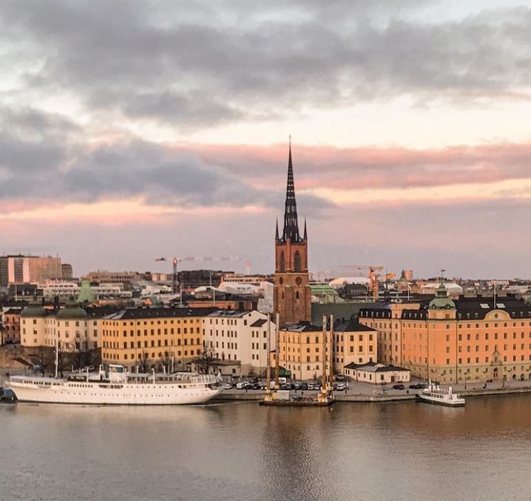 Sunset from Monteliusvågen in Södermalm (Stockholm)