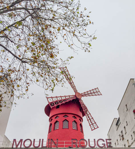 The famous cabaret Moulin Rouge still operates near Montmartre