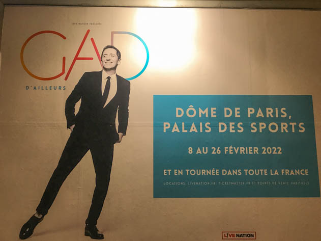 Poster announcing Gad Elmaleh's show