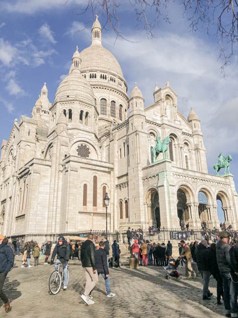 The Sacré Coeur basilica features great views of Paris