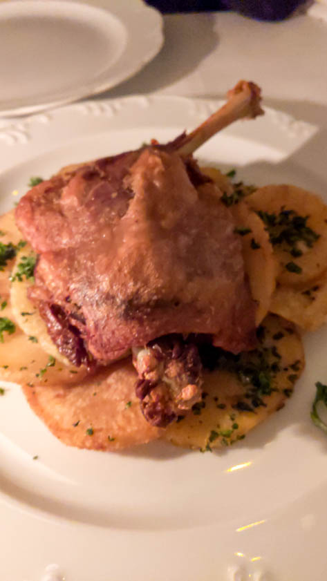 Duck confit at brasserie Thoumieux