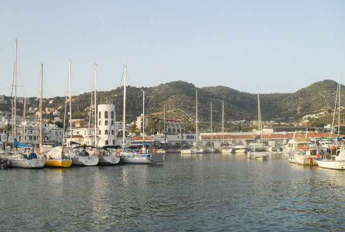 The Mediterranean harbor of Sitges Aiguadolç