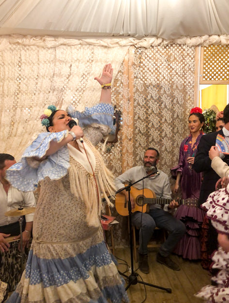 Flamenca singer in a caseta