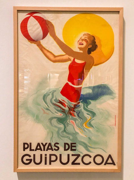 A colorful vintage poster at the Museo San Telmo in San Sebastián