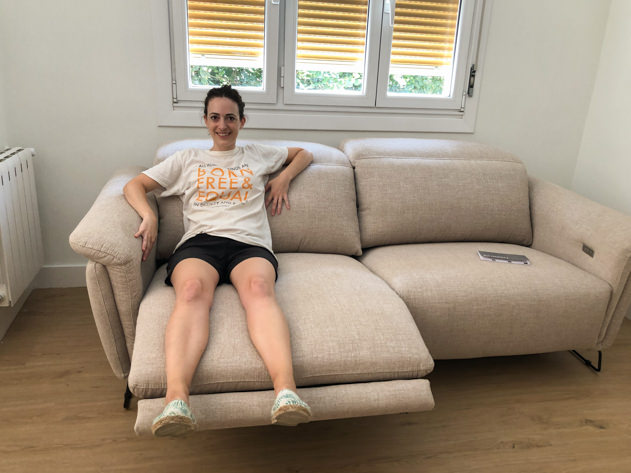 Happy kid with my new couch