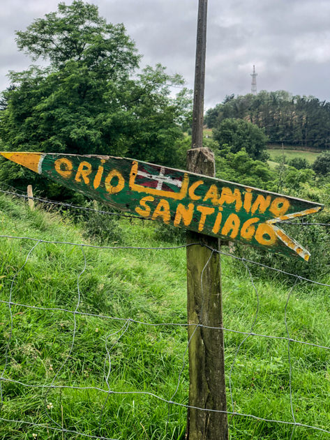 A sign of the Camino de Santiago on our way to Orio