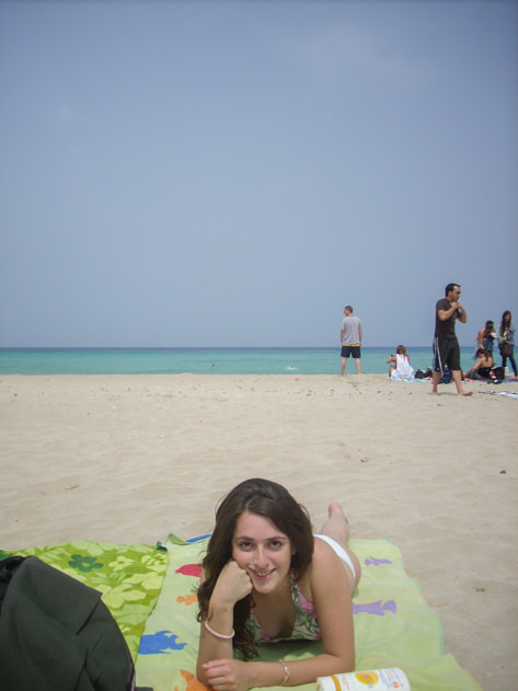 Posing in some Sicilian beach