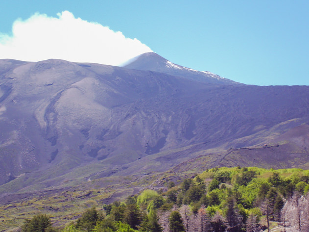 Volcanic gas in top of Mount Etna