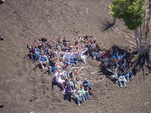 Erasmus group photo in the Etna