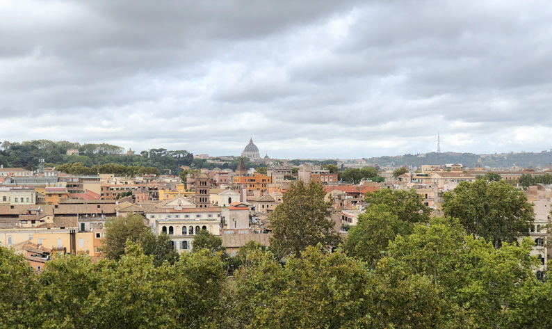 The panoramic view of Rome from the Orange Garden