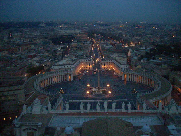 View of Piazza San Pietro from the dome of the Vatican