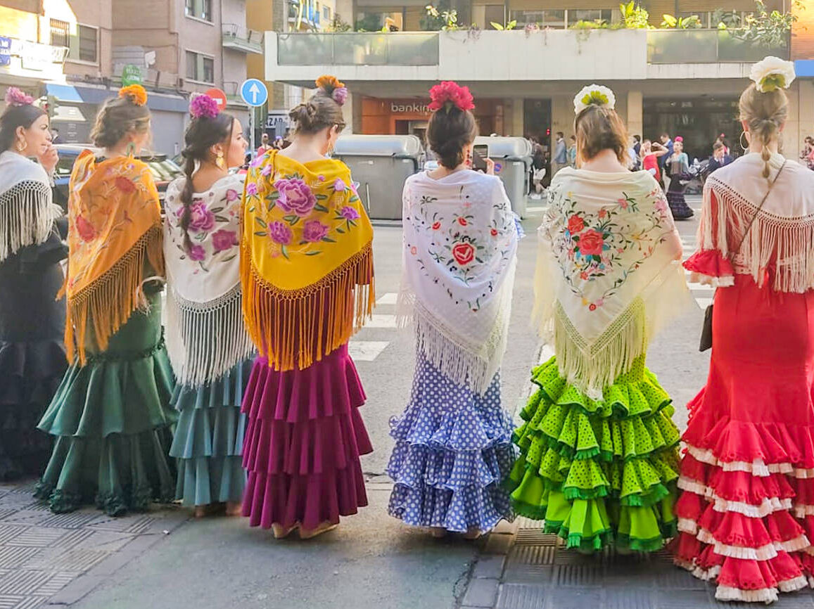 Dressed as flamencas ready to rock the Feria de Abril in Sevilla