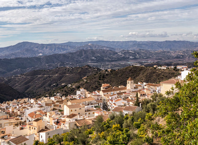 Panoramic view of Canillas de Aceituno on our way to El Saltillo