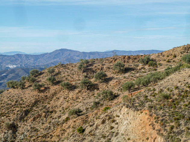 Rugged mountain terrain in the Axarquía region