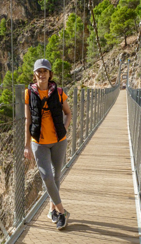 Posing in El Saltillo suspension bridge