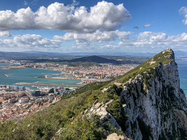 The imposing Rock of Gibraltar