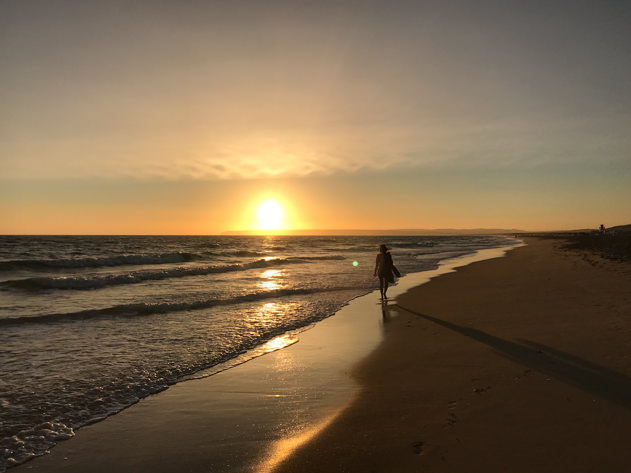 Sunset at the beach in Zahara de los Atunes