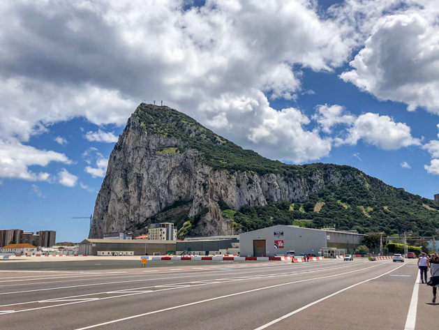 Crossing the airport of Gibraltar