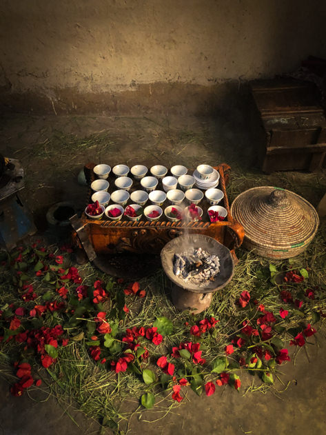 Coffee set ready for the 'buna' ceremony