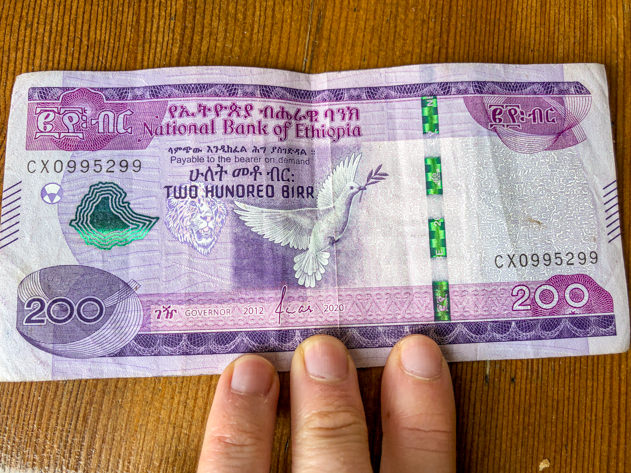 Birr is the official currency in Ethiopia