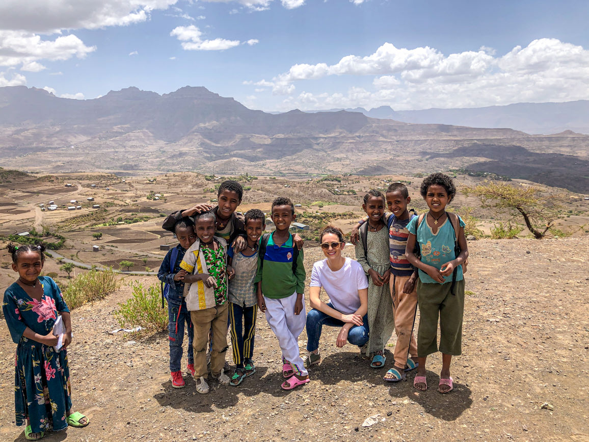 Ethiopia itinerary_with kids outside Lalibela