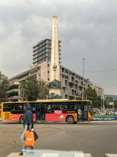 Siddist Kilo is one of the main roundabouts in the capital of Ethiopia