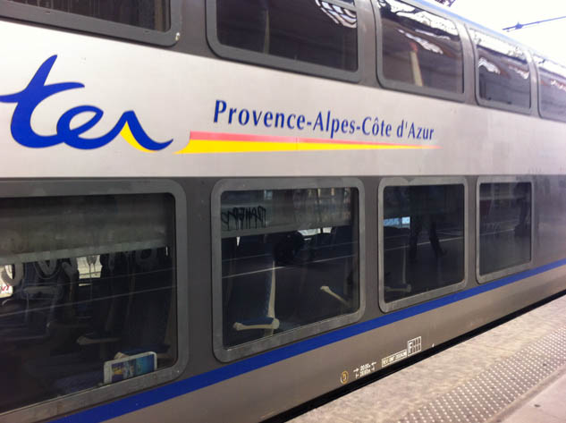 The TER train is a great way to get around the French Riviera