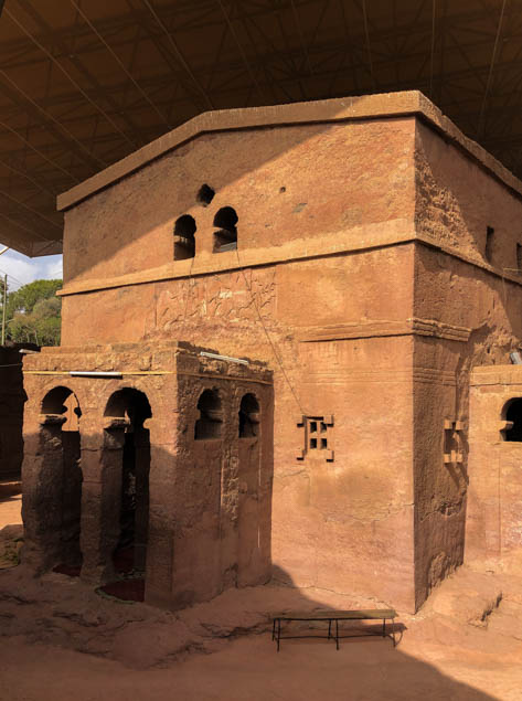 Protective shelter over Bete Medhane Alem