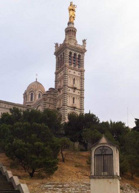 Notre Dame de la Garde overlooks the city of Marseille