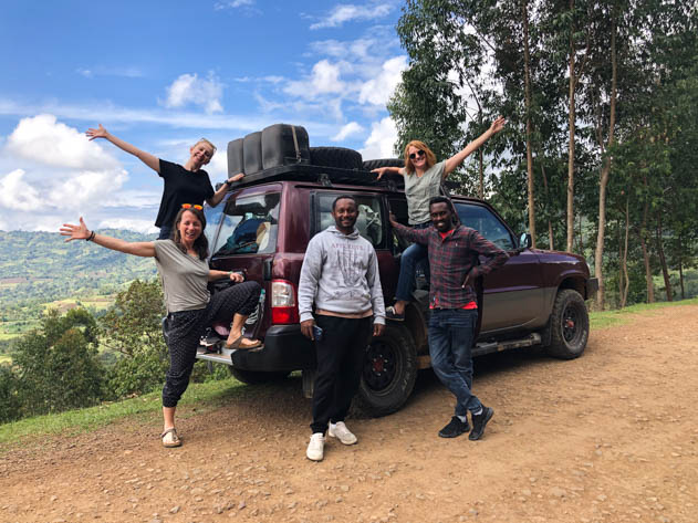 Posing with our 4x4, our guide Ahmed and our driver Aki