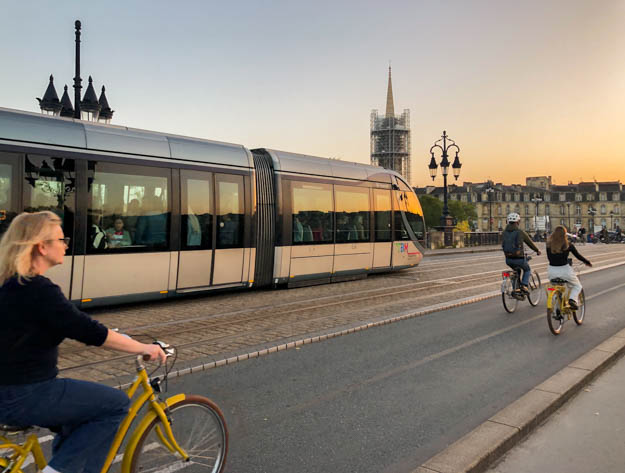 Getting around Bordeaux by bike or public transportation is really easy