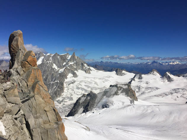 Snowy landscape from Aiguille du Midi