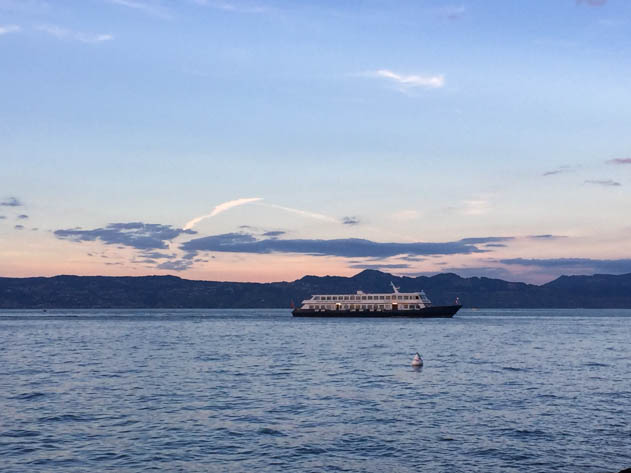 Boat on lake Geneva near Evian