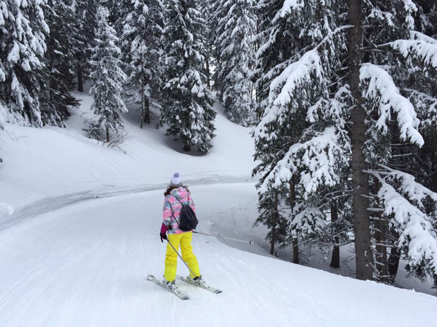 Skiing in La Clusaz, a resort in the French Alps