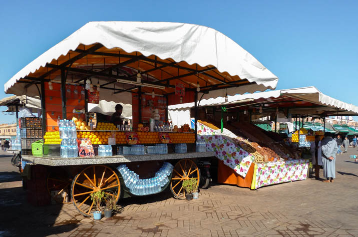 Fresh juice stall in Place Jemaa El Fna