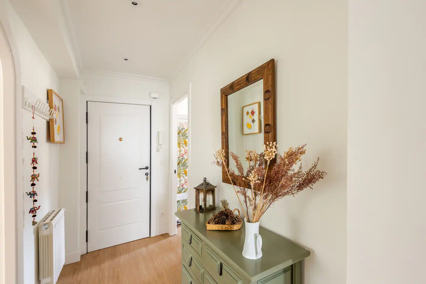 New hallway with the repurposed chest of drawers