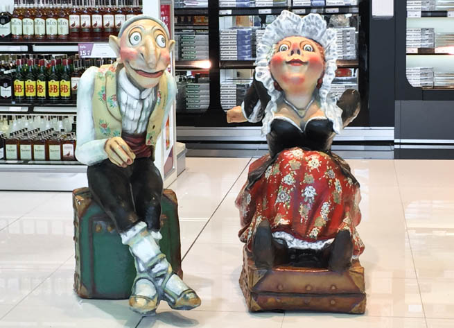 Traditional costumes representations at the Alicante airport